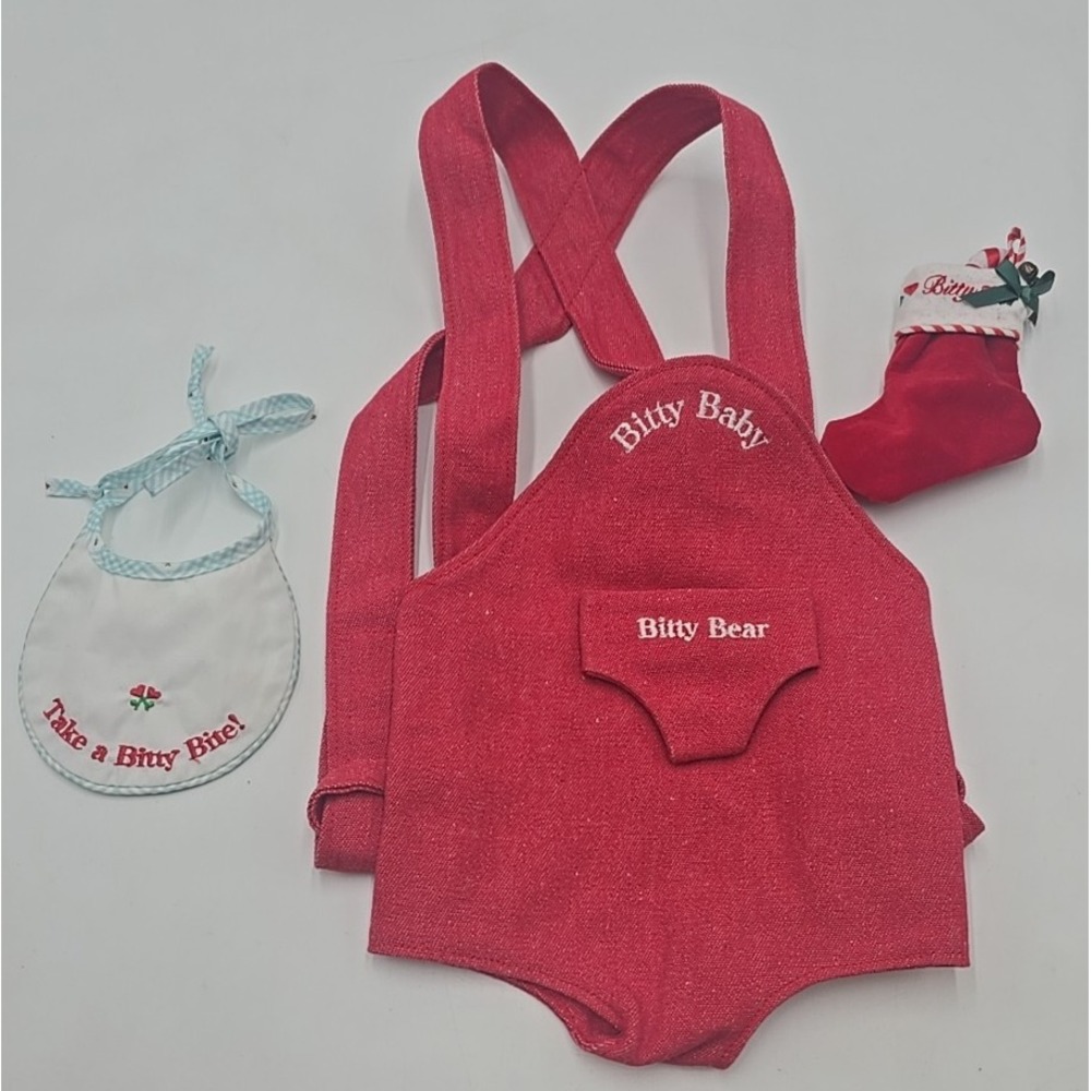 Pleasant Company American Girl retired Bitty Baby Red Denim Doll Carrier Lot‎